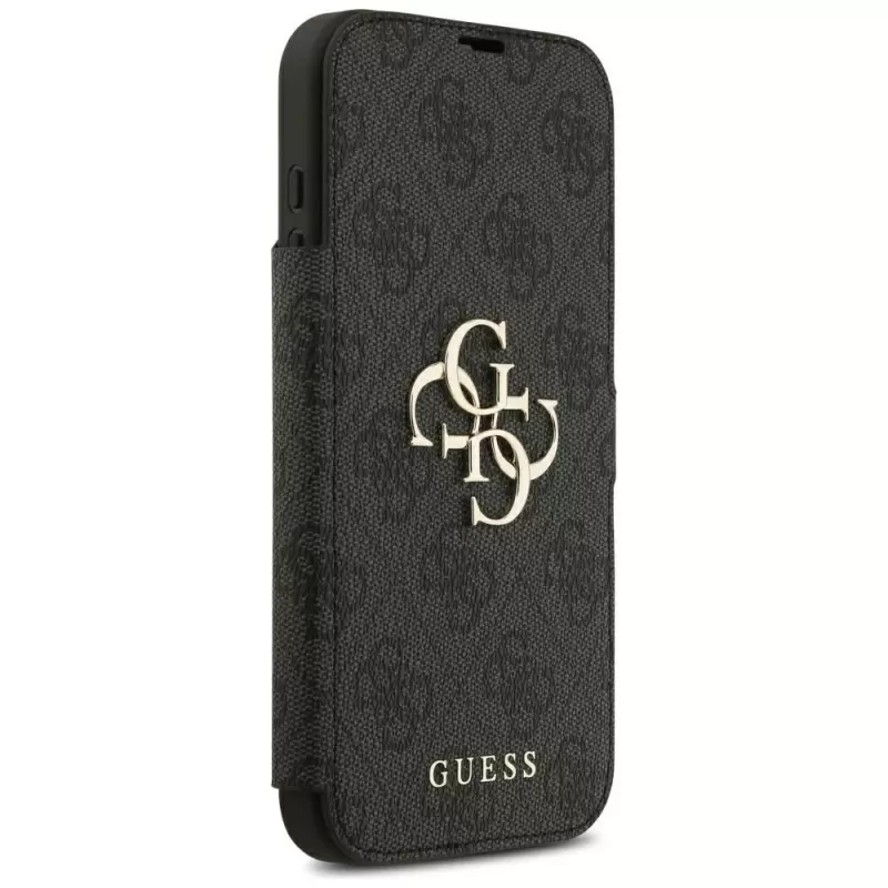 Guess Book 4G Metal Logo Hülle für iPhone 18 Pro Max / 17 Pro Max, Schwarz
