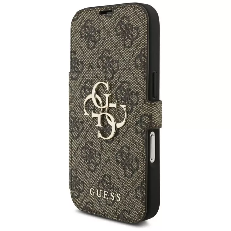 Guess Book 4G Metal Logo Hülle für Apple iPhone 18 Pro / 17 Pro – Braun
