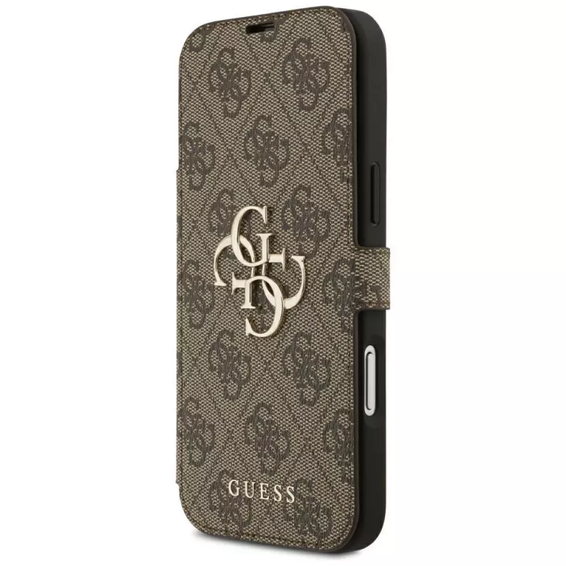 Guess Book 4G Metal Logo Folio-Hülle für iPhone 18 Pro Max / 17 Pro Max - Braun