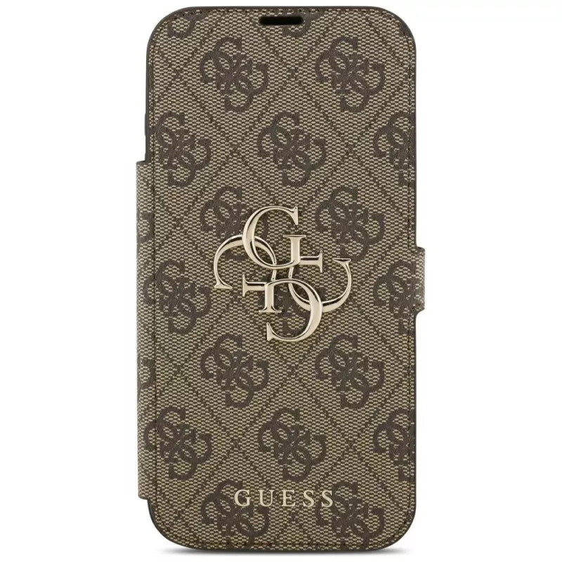 Guess Book 4G Metal Logo Folio-Hülle für iPhone 18 Pro Max / 17 Pro Max - Braun