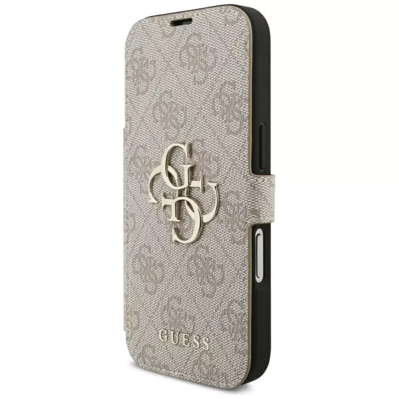 Guess Book 4G Metal Logo Folio-Hülle für iPhone 16 Pro / 17 Pro - Pink