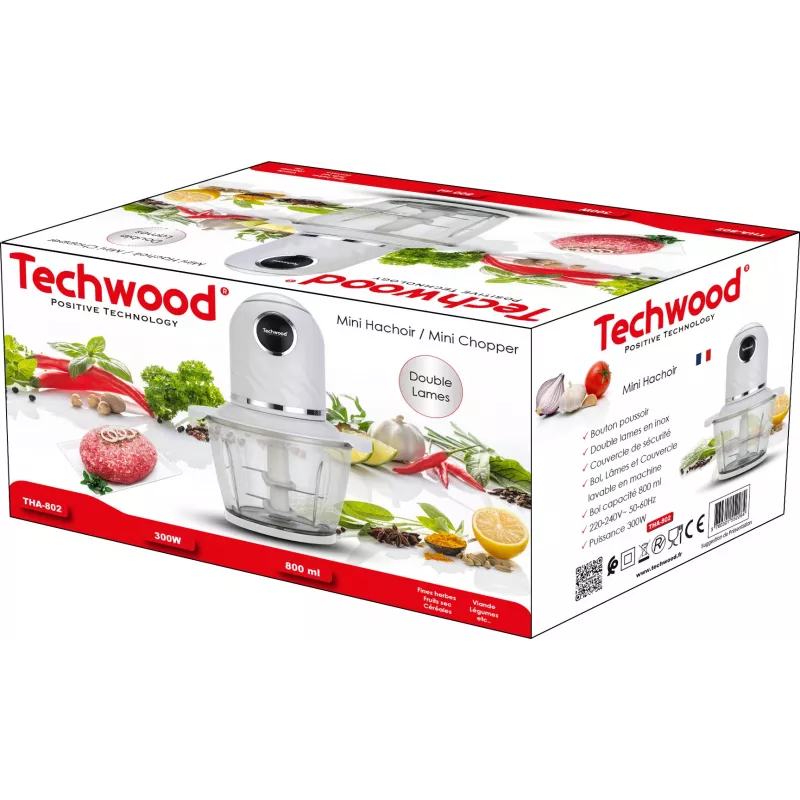 Techwood THA-802 Mini-Küchenhacker, 800 ml, 300W (THA-802)