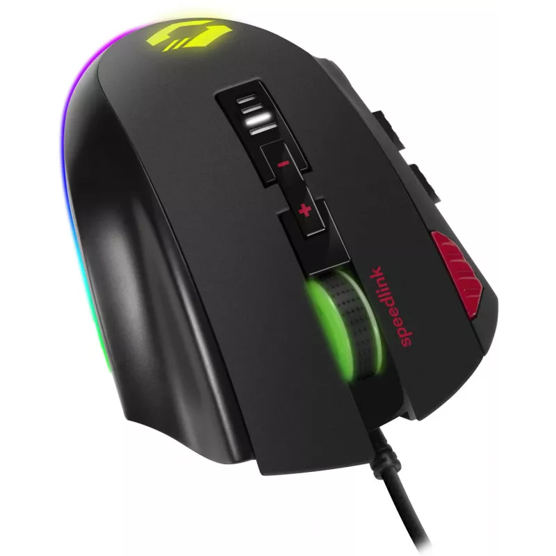 Speedlink Tarios Kabelgebundene USB-Gaming-Maus, RGB, 24000 DPI (SL-680012-BK)