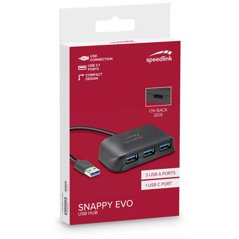 Speedlink Snappy Evo 4-Port-USB-3.1-Hub (SL-140109-BK)