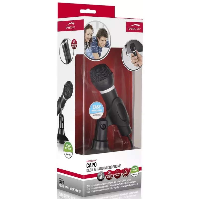 Speedlink Capo Desk & Hand Computer-Mikrofon, Schwarz (SL-8703-BK)