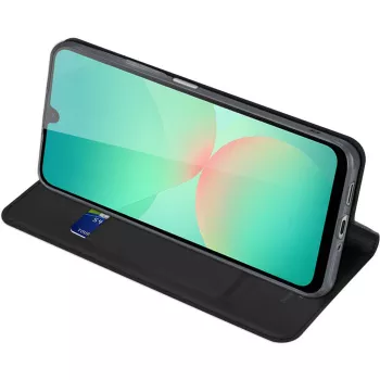 Nevox Vario Series Buchhülle für Samsung Galaxy A27 5G – Schwarze PU-Leder Geldbörsenhülle mit Kartenfächern, Geldscheinfach und Standfunktion