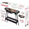 Techwood TBQ-836P Elektrischer Grill mit Stativ, 2000W, 36,5 cm verchromter Grill, Schwarz