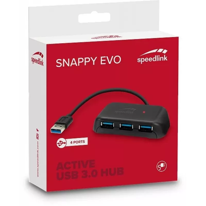 Speedlink Snappy Evo 4-Port USB-3.0-Hub (SL-140106-BK)