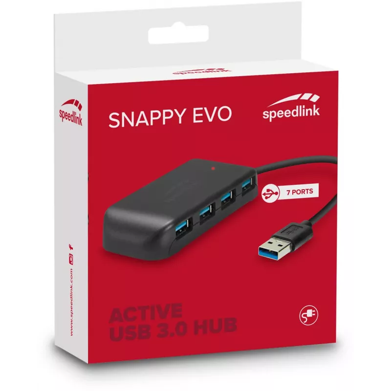 Speedlink Snappy Evo 7-Port USB-3.0-Hub (SL-140108-BK)