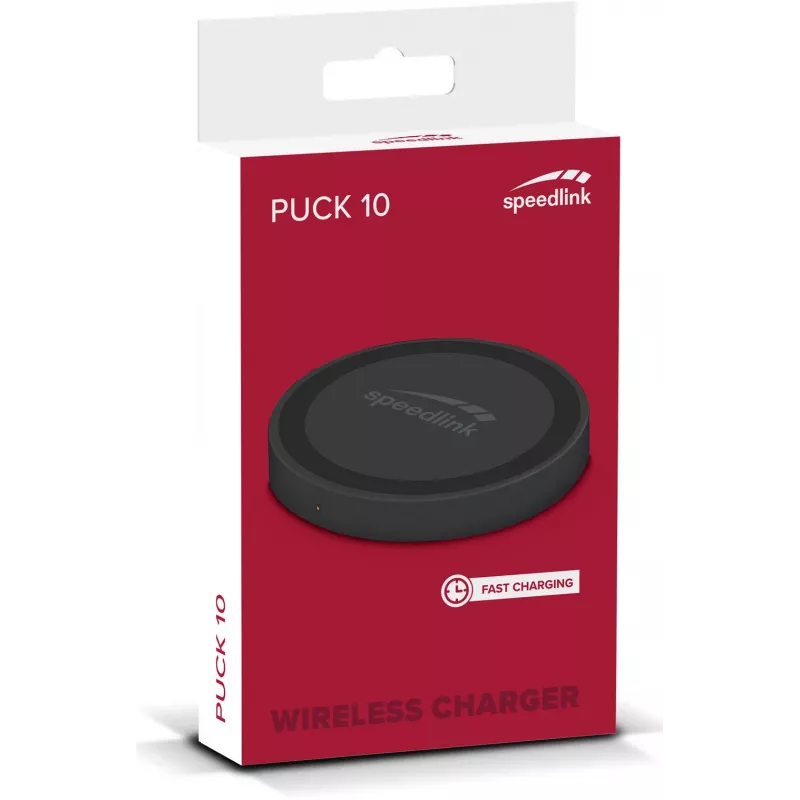 Speedlink Puck 10 Schnelles kabelloses Ladegerät, schwarz (SL-690403-BK)