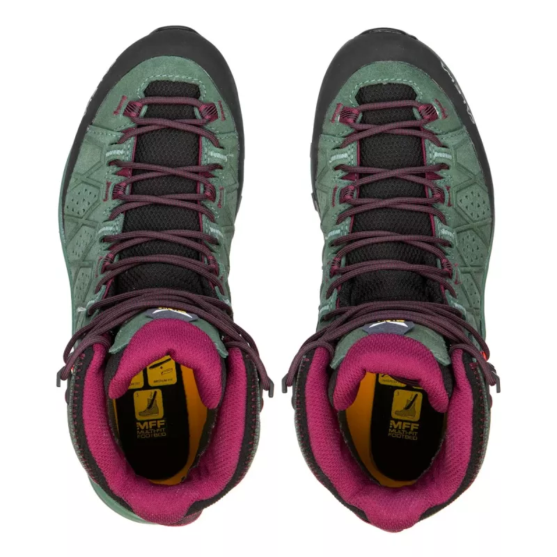 SALEWA Alp Trainer 2 Mid GTX Damen-Wanderschuhe – Duck Green/Rhododendron – UK 7 (EU 40,5)