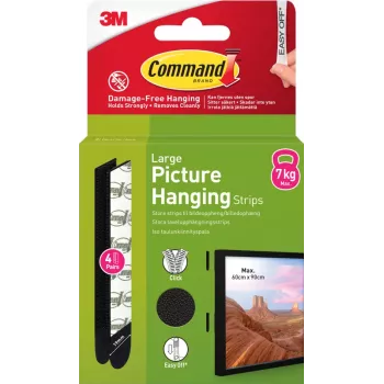 3M Command Klebestreifen groß, 4 Stk., Schwarz (7100337186)