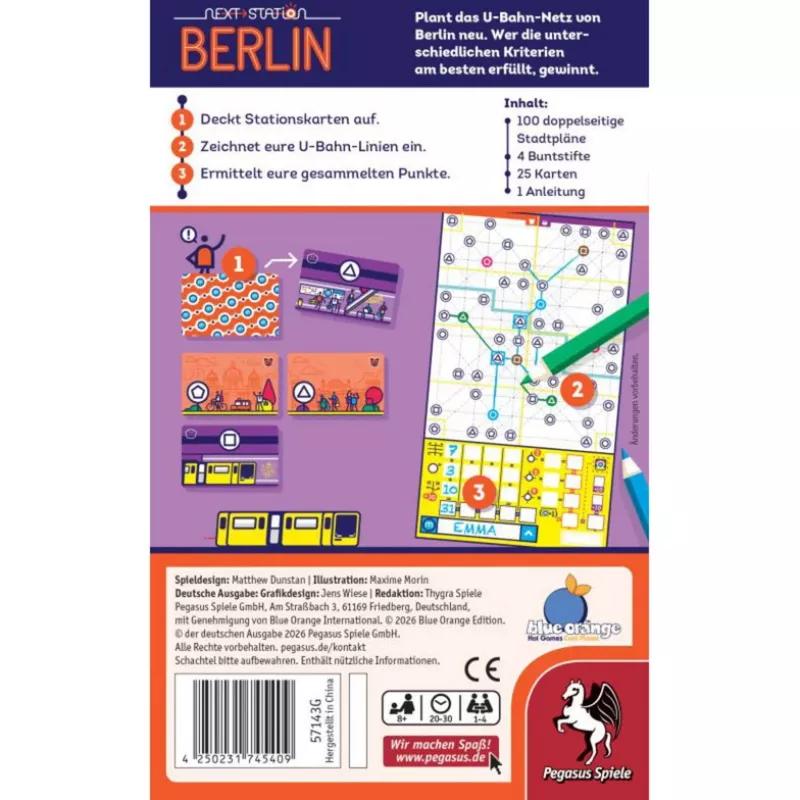 PEGASUS Next Station Berlin – Roll-and-Write-Brettspiel (deutsche Ausgabe)