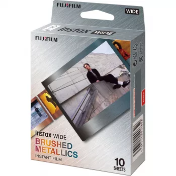 Fujifilm Instax Wide Sofortbildfilm 10 Aufnahmen, Brushed Metal