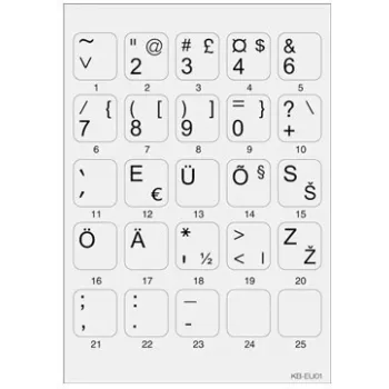 Minipicto Tastaturaufkleber, Grau/Schwarz (KB-EU-01GRY)