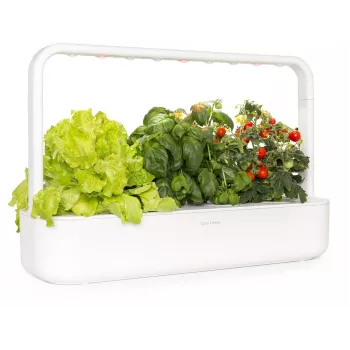 Click & Grow Smart Garden 9 Indoor Kräuter- & Gemüsegarten mit LED-Wachstumslampen, Selbstbewässerung, 9 Pflanzkapseln, Weiß