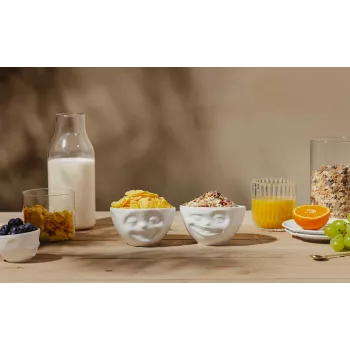 FIFTYEIGHT PRODUCTS Schüssel-Set 200ml - Lachend & Zwinkernd, Weiß (2-teilig)