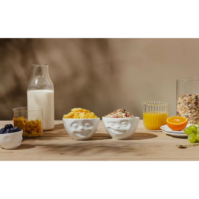 FIFTYEIGHT PRODUCTS Schüssel-Set 200ml - Lachend & Zwinkernd, Weiß (2-teilig)