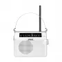Sangean PR-D6 Weißes tragbares AM/FM-Radio mit Uhr und Wecker