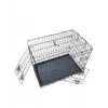 Faltbare Hundebox 76x48x54 cm – Schwerlast-Stahldraht, Doppeltür, Herausnehmbare Wanne, Schwarz