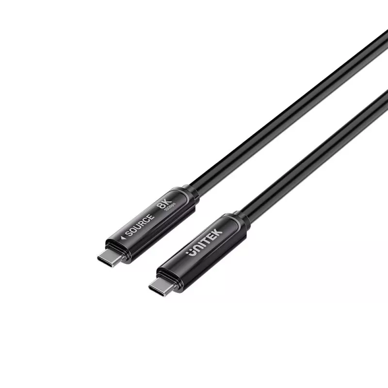 UNITEK USB-C aktives optisches Kabel 10m 10Gbps PD60W 8K@30Hz Schwarz