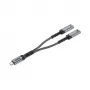 Unitek USB-C Audio- & Ladeadapter mit 60W Power Delivery, 15 cm, Space Grey