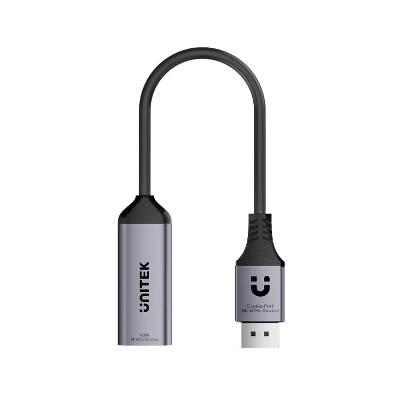 UNITEK DisplayPort auf HDMI 2.1 Adapter 8K@60Hz HDR 48Gbps 15cm