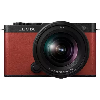 Panasonic Lumix DC-S9 spiegellose Vollformatkamera mit Objektiv Lumix S 20-60mm f/3.5-5.6, crimson red (DC-S9KE-R)