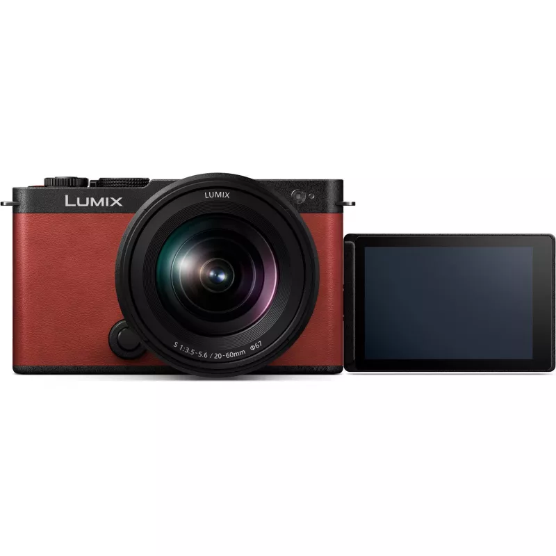 Panasonic Lumix DC-S9 spiegellose Vollformatkamera mit Objektiv Lumix S 20-60mm f/3.5-5.6, crimson red (DC-S9KE-R)