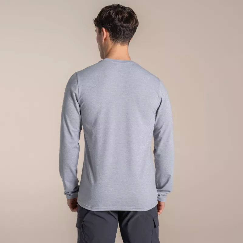 Craghoppers NosiLife Abel Langarm-Shirt - Soft Grey Marl - Größe M
