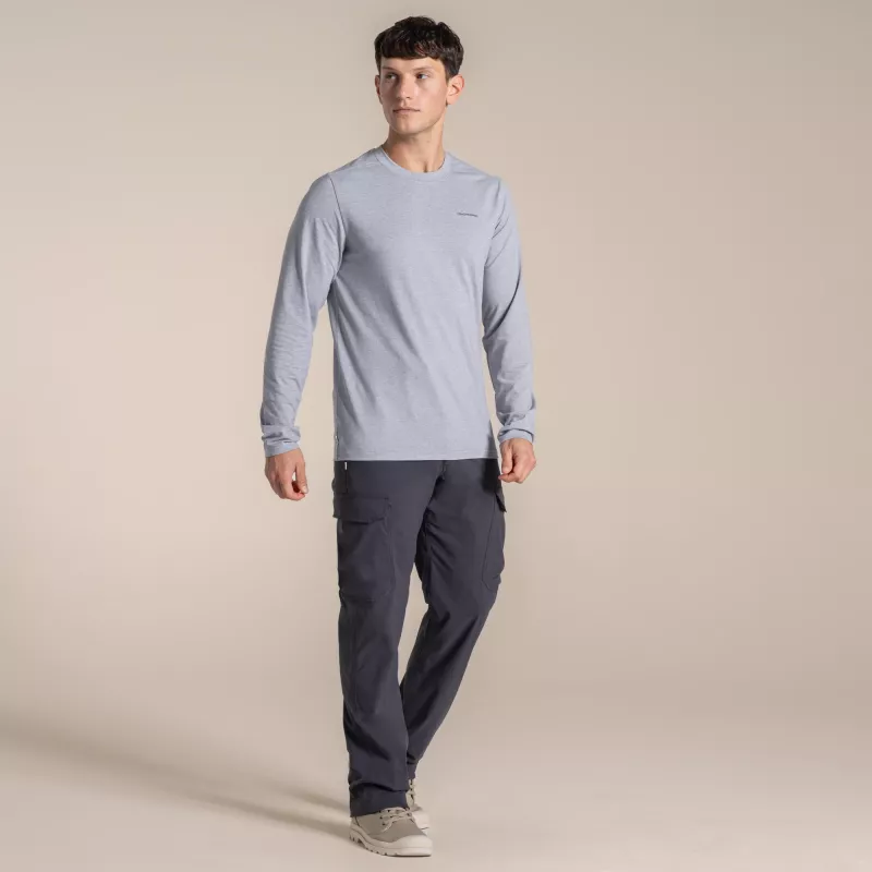 Craghoppers NosiLife Abel Langarm-Shirt - Soft Grey Marl - Größe M