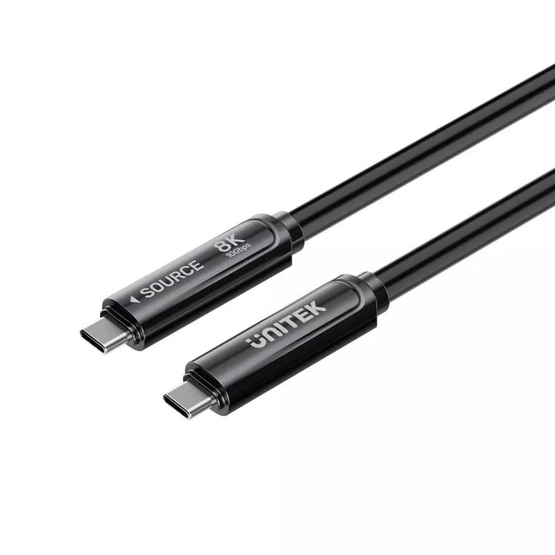 Unitek USB-C aktives optisches Kabel 10Gbps PD60W 8K@30Hz 12m Schwarz