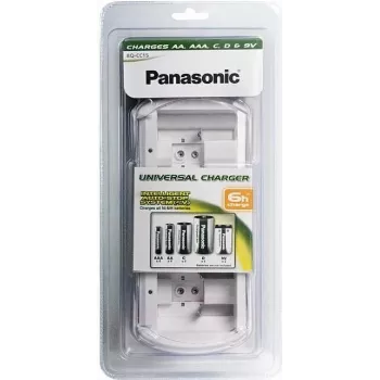 Panasonic BQ-CC15E/1B Smart & Quick Ni-MH Akku-Ladegerät für AA & AAA, 4 Schächte, Einzelkanäle, AC 100-240V