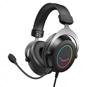 FIFINE H3 AmpliGame RGB Kabelgebundenes Over-Ear Gaming-Headset mit abnehmbarem Mikrofon, 50-mm-Treibern, USB-A, Schwarz