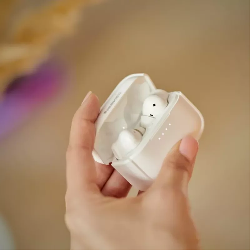 Panasonic RZ-B210WDE-W True Wireless In-Ear-Kopfhörer, Bluetooth 5.0, Touch-Steuerung, Weiß