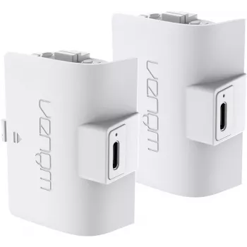 Venom Akku-Doppelpack Weiß PS5 – DualSense Controller-Akku (2x 800mAh Li-Ion, Play & Charge, Überladeschutz)