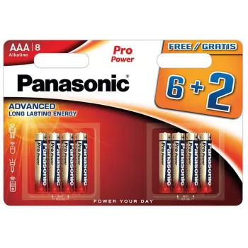 Panasonic Pro Power AAA Alkaline-Batterien LR03 8er-Pack (6+2 Bonus)