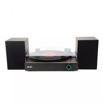 AKAI ATT-200SP Riemenantrieb-Plattenspieler mit USB-Aufnahme, 3 Geschwindigkeiten, eingebautem Vorverstärker, RCA- und USB-Ausgängen, Diamantnadel, abnehmbarer Staubschutzhaube