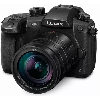 Panasonic Lumix DC-GH5LEG-K Systemkamera mit Leica DG Vario-Elmarit 12-60mm f/2.8-4 ASPH. POWER O.I.S. Objektiv, 20.3MP Micro Four Thirds, 4K 60p Video, 5-Achsen Dual I.S. 2, Wi-Fi/Bluetooth, Spritzwasser-/Frostschutz, Schwarz