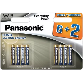 Panasonic Everyday Power AAA Alkaline Batterien LR03 8er-Pack (6+2 GRATIS)