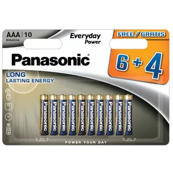 Panasonic Everyday Power AAA Alkaline-Batterien LR03 10er-Pack Blister (6+4 Bonus)