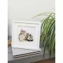 Deknudt S65KK1 Weißer Bilderrahmen aus Holz 13x13 cm mit Doppel-Passepartout