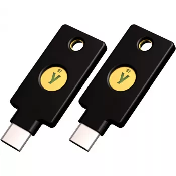 YubiKey 5C NFC Sicherheitsschlüssel (Schwarz/Gold, 2er-Pack)