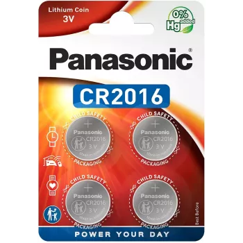 Panasonic CR2016 3V Lithium-Knopfzelle - 4er-Pack (CR-2016EL/4B)