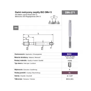 M10 Maschinengewindebohrer DIN 371B 6H HSSE-PM HL INOX für Edelstahl