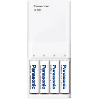 Panasonic eneloop BQ-CC87USB Ladegerät mit 4 x 1900 mAh Akkus (K-KJ87MCC40USB)