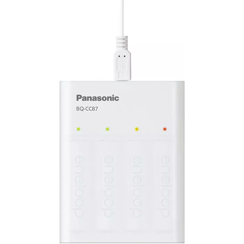 Panasonic eneloop BQ-CC87USB Ladegerät mit 4 x 1900 mAh Akkus (K-KJ87MCC40USB)