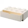 LEGO Brick 8 Schreibtischschublade weiße Aufbewahrungsbox mit 8 Noppen