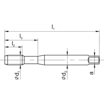 M2 DIN 371C 6HX Gewindeformer HSSE-PM TiN-beschichtet, gerade Nuten, Durchgangsloch