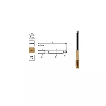 Gewindebohrer M10 DIN-376B (6H) HSSE TN 800X - Spiralbohrer-Maschinengewindebohrer für Durchgangslöcher